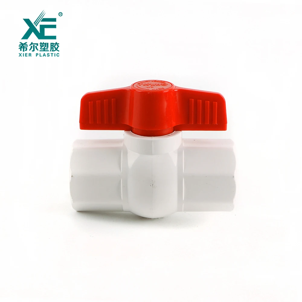 Different types of plastic red handle pvc octagonal water ball valve