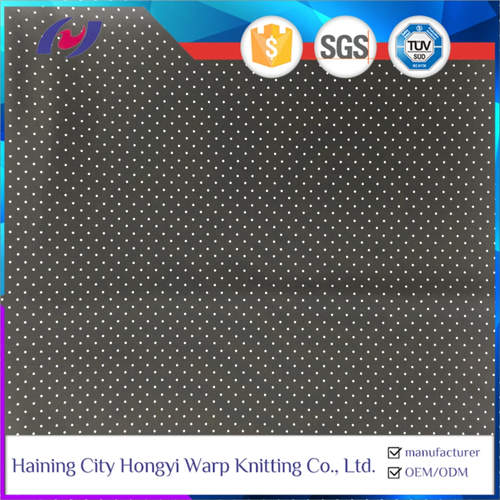 Black Printed Polyester Spandex 85 polyester 15 Spandex Yarn Fabric