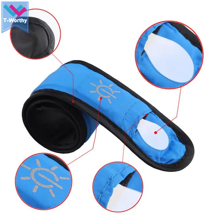 T-Worthy Led Slap Bracelet Custom Logo Outdoor Sports Safety Light Glow In the Dark Reflective LED Slap Bracelets