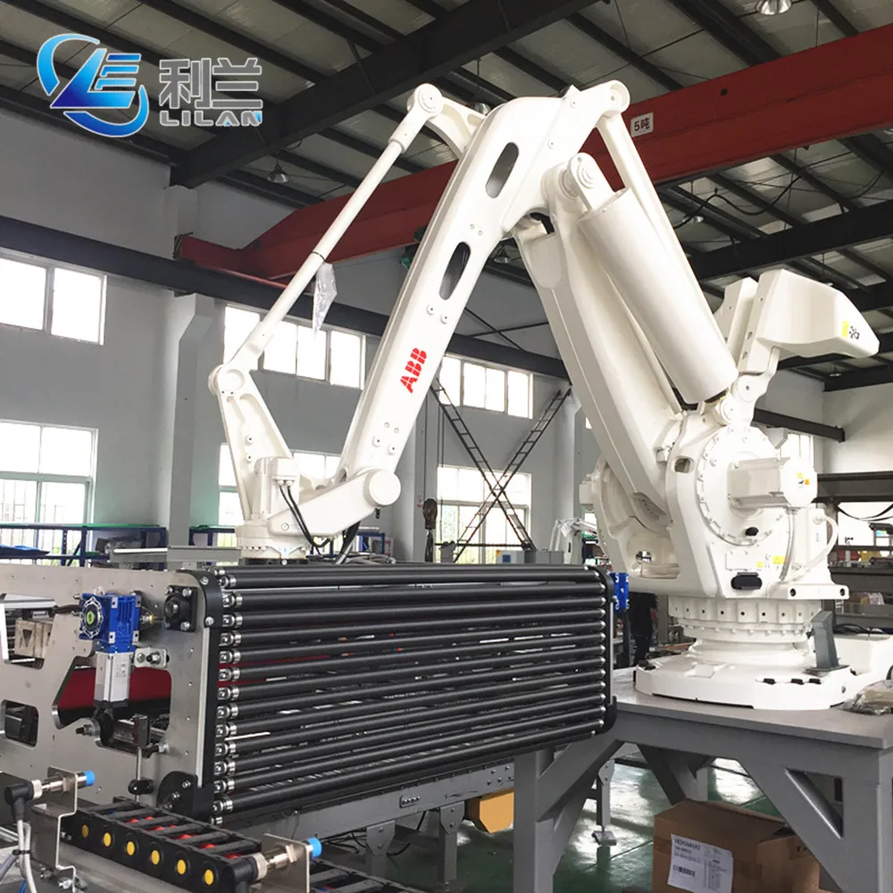 Easy Operation Mini Abb Robot Palletizer Arm in Fertilizer Automatic Packaging Line Case Stacking Robot Arm Palletizer Machine
