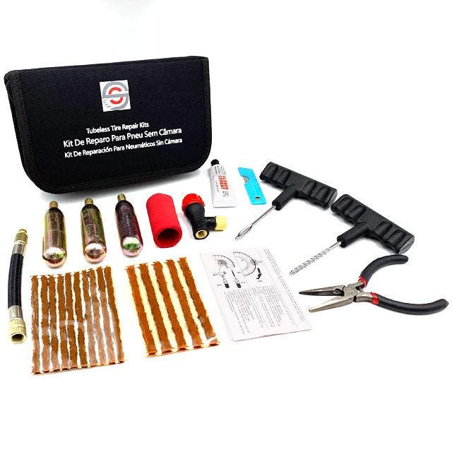 Мотоцикл комплект для ремонта шин набор оказания первой медицинской помощи 16g CO2 картриджи