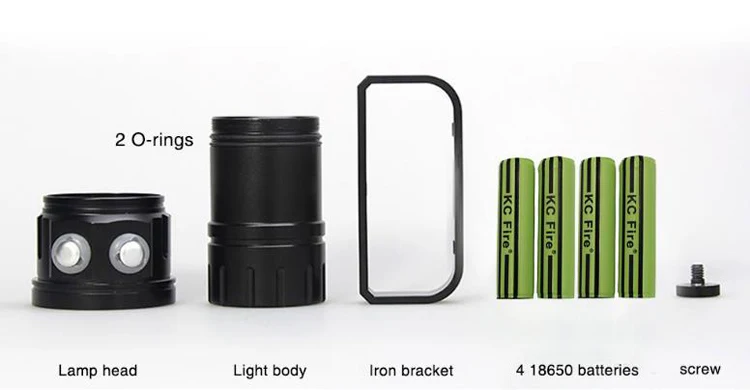 Underwater Camera Photography Torch 18 Led Submersible Flashlight Super Bright Rechargeable Diving Video Light