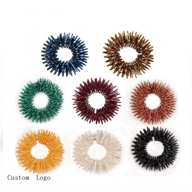 2024 new product Custom Color Acupressure Massage Roller Finger Massager Rings finger and arms acupressure sujok massage ring