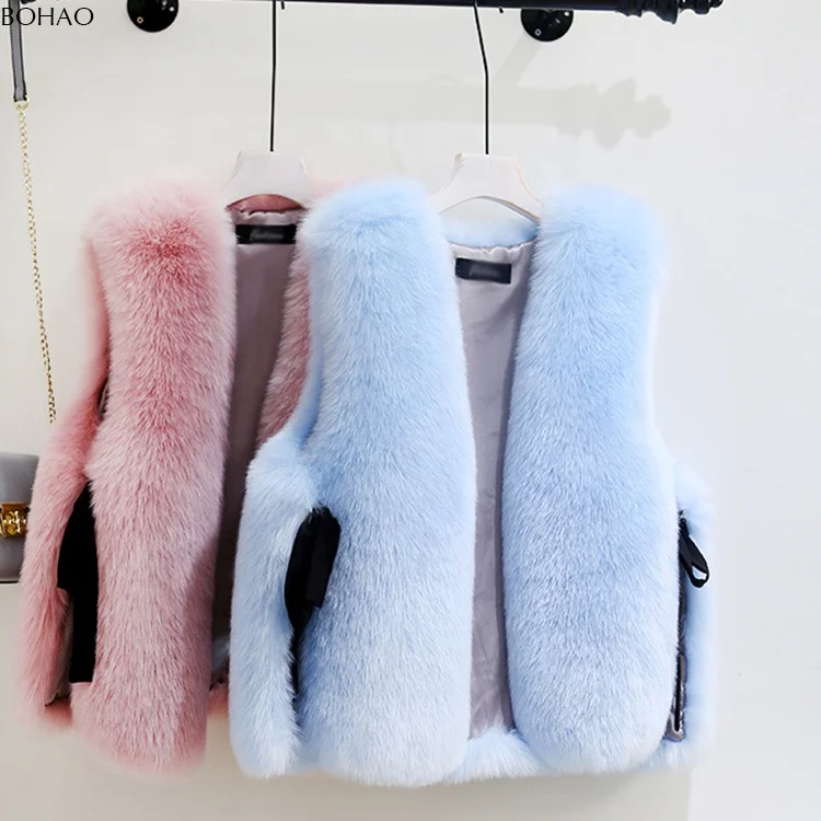 
Fashion New Style Cheap Faux Fur Vest Soft Rabbit Fur Vest 