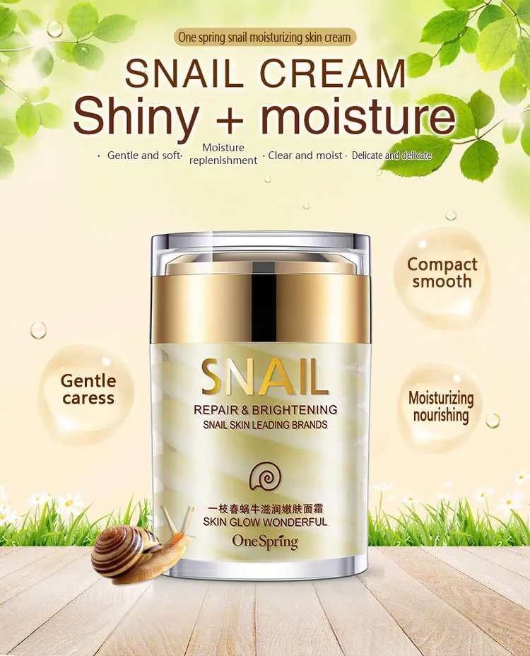OEM ODM One Spring best moisturizing face whitening snail face bright cream for skin care