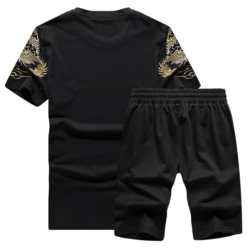 
High quality mens short sleeve summer tracksuit/Sports tracksuit beach wear short sets t shirt with shorts twin sets men clothin 