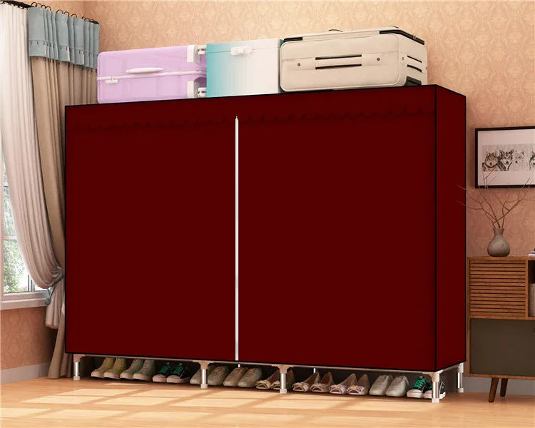 
Manufacturer direct assemble portable fabric cloth cabinet folding wardrobe Large size 8200 