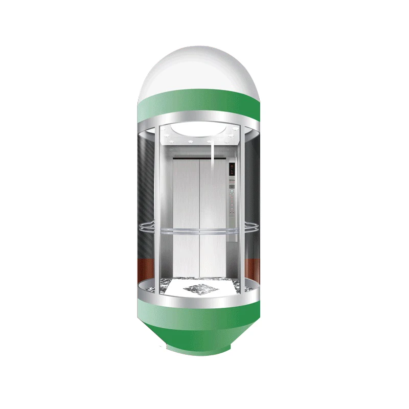 Панорамный пассажирский лифт 200 кг Крытый капсульный Лифт кабина