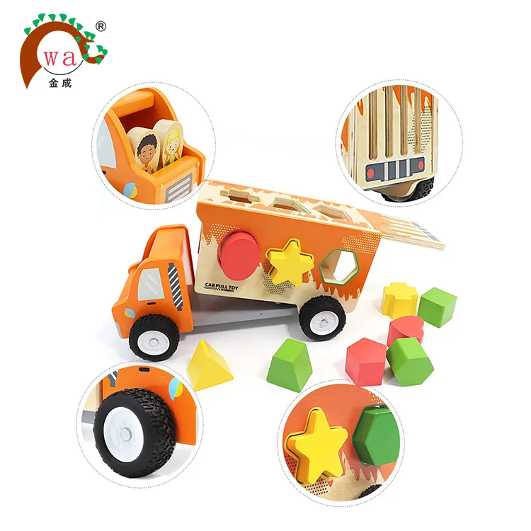 
Wooden Shape Sorting Dump Truck Toy 