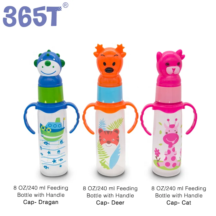 365T оптовая продажа, без БФА, оптовая продажа со склада, 240 мл pp бутылочка для кормления детей с животными