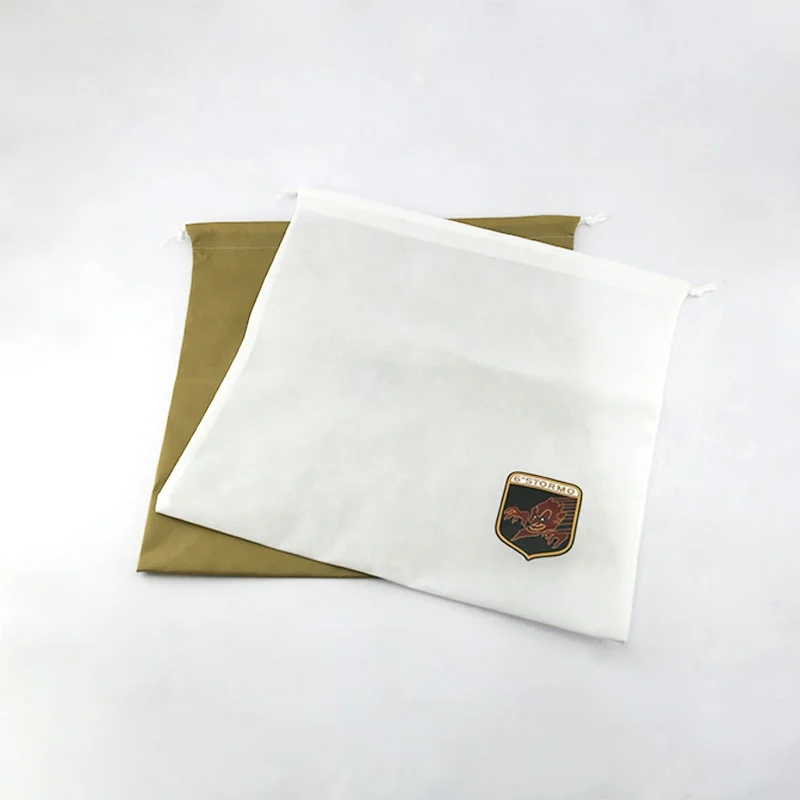 Eco-friendly Clothing Packaging Custom Non-woven Pouch, Drawstring Gift Bag