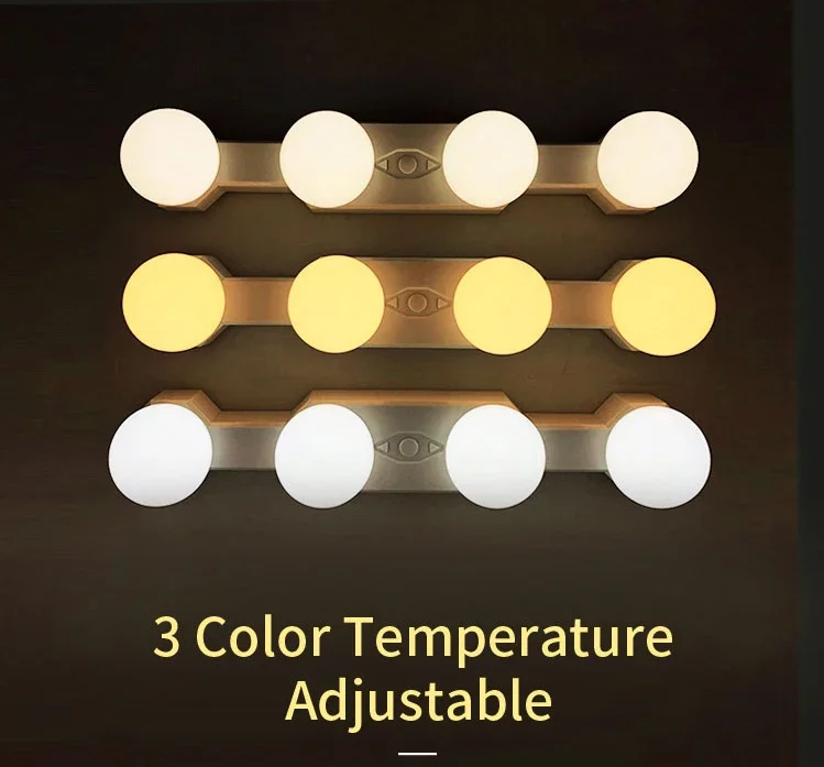 LED Mirror Light, Portable Vanity Lights Simulated Daylight 4 Brightness Level Touch Control Rechargeable,Cordless Makeup Light