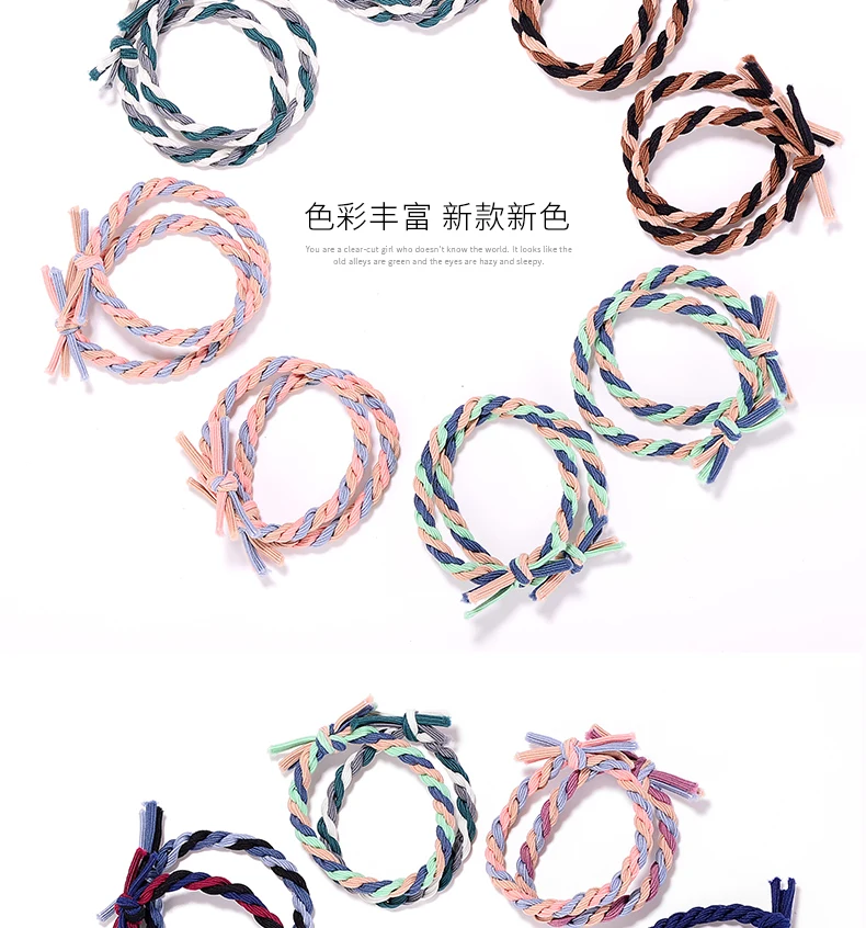 factory supply elegant strong braided elastic hair band with knotted bow