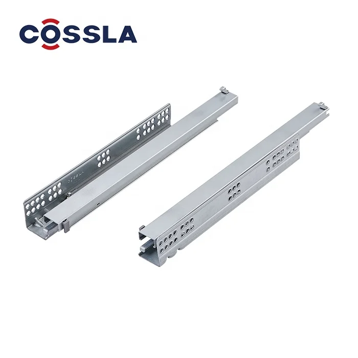 COSSLA Full Extension Concealed Undermount Drawer Slide Channel with 2D Trigger