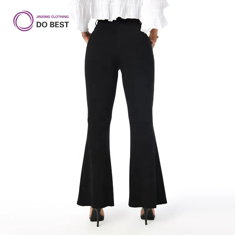 Newest wholesale luxury clothing ladies casual cotton bell-bottoms pants   Casual pants