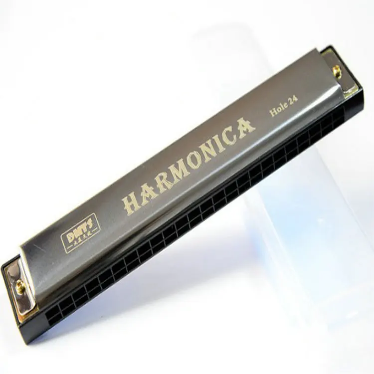 
Factory direct sale musical instrument kids Metal chromatic harmonica 24 hole 