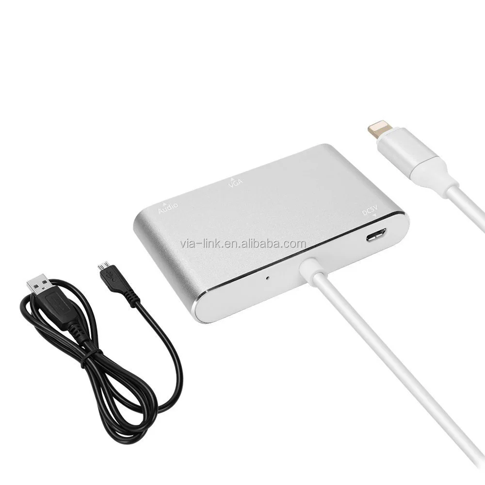 China manufacture digital AV HDTV/VGA/Audio Adapter phone 3 in 1 8 Pin converter cable adapter for iphone ipad lightning