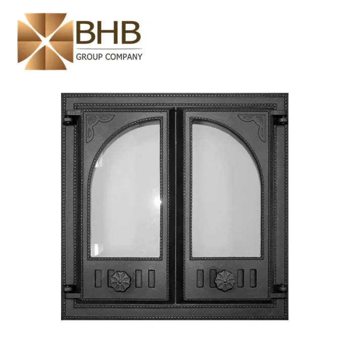 
K501 cast iron stove door with two glass 