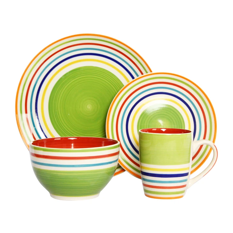 Italian dinner sets style wholesale simple hand paint 16 pcs ceramic dinnerware set