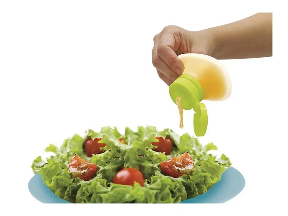 Туалетный идти салатная заправка кухни контейнеры для хранения еды контейнеры пластик + силикон