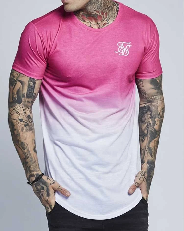 Custom oversized cheap plain hip hop blank t-shirt men mens two tone colour block t shirt