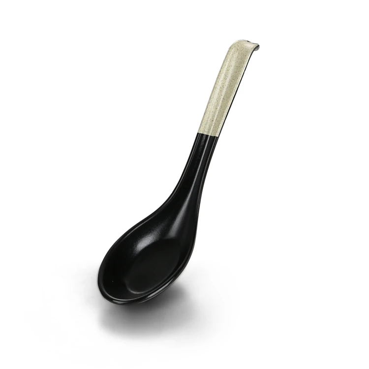 Wholesale Custom Melamine Rice Soup Black Spoon