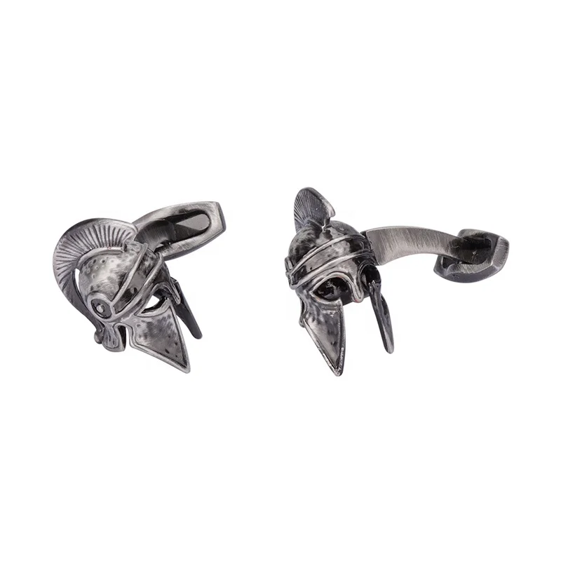
Funny Ancient silver Retro war helmet Cufflinks for Mens 