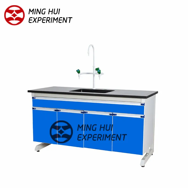 
Steel and wood sink table 