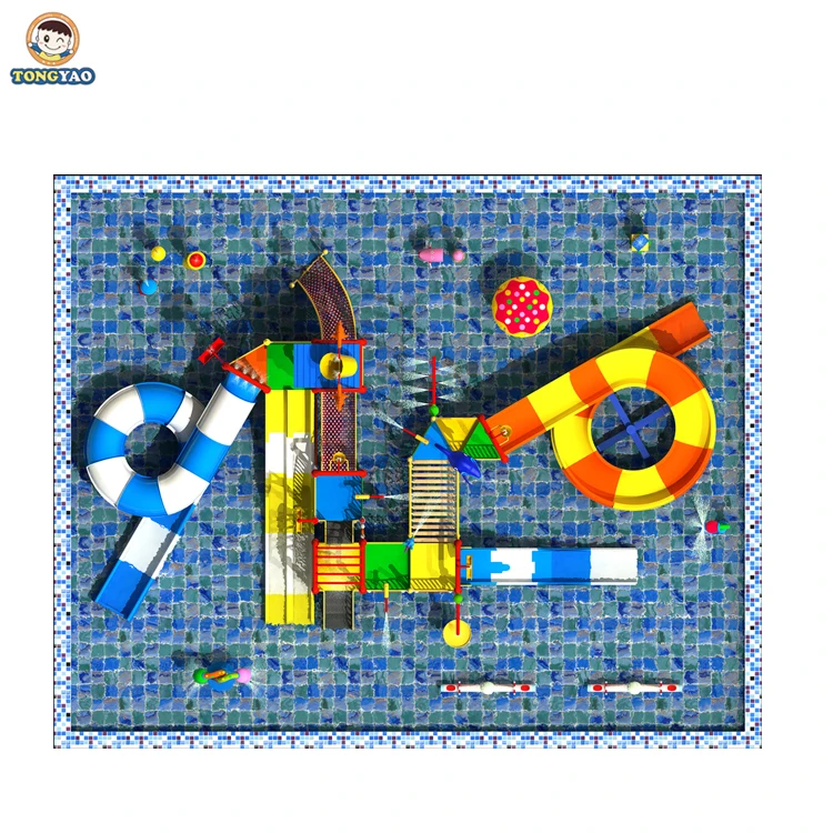 Outdoor playground Children Aqua Park Equipment Large Plastic slip slide tude fiberglass Water Park equipment