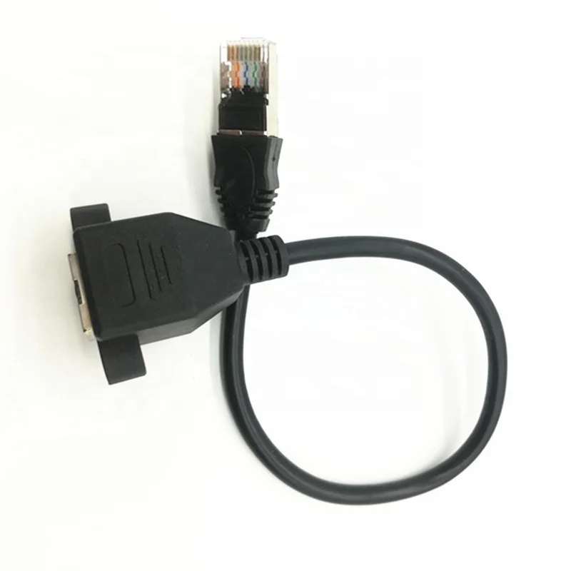 
Cat 5e FTP RJ45 Ethernet Male to Female Panel Mount Extension Cable 