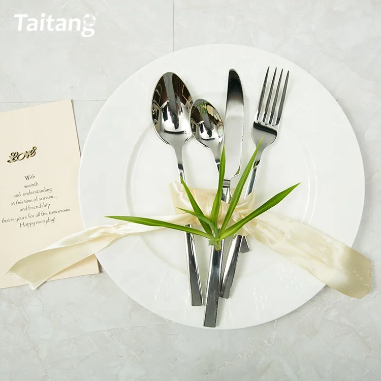 Wedding ECO Friendly Cutlery Stainless Steel Tableware Knife Dinner Fork Set