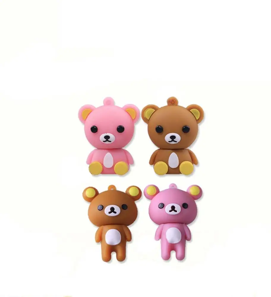 Popular OEM Design USB Flash Drive  Cartoon Bear Shaped Pendrive Memory Stick With Your Own Logo