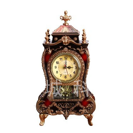 
Antique table clock with brass color mute sweeping music full hour clock  (62113807501)