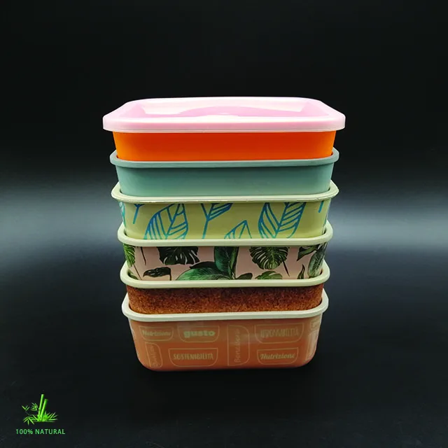 
China wholesale custom degradable dinnerware set tableware set in bamboo fiber 