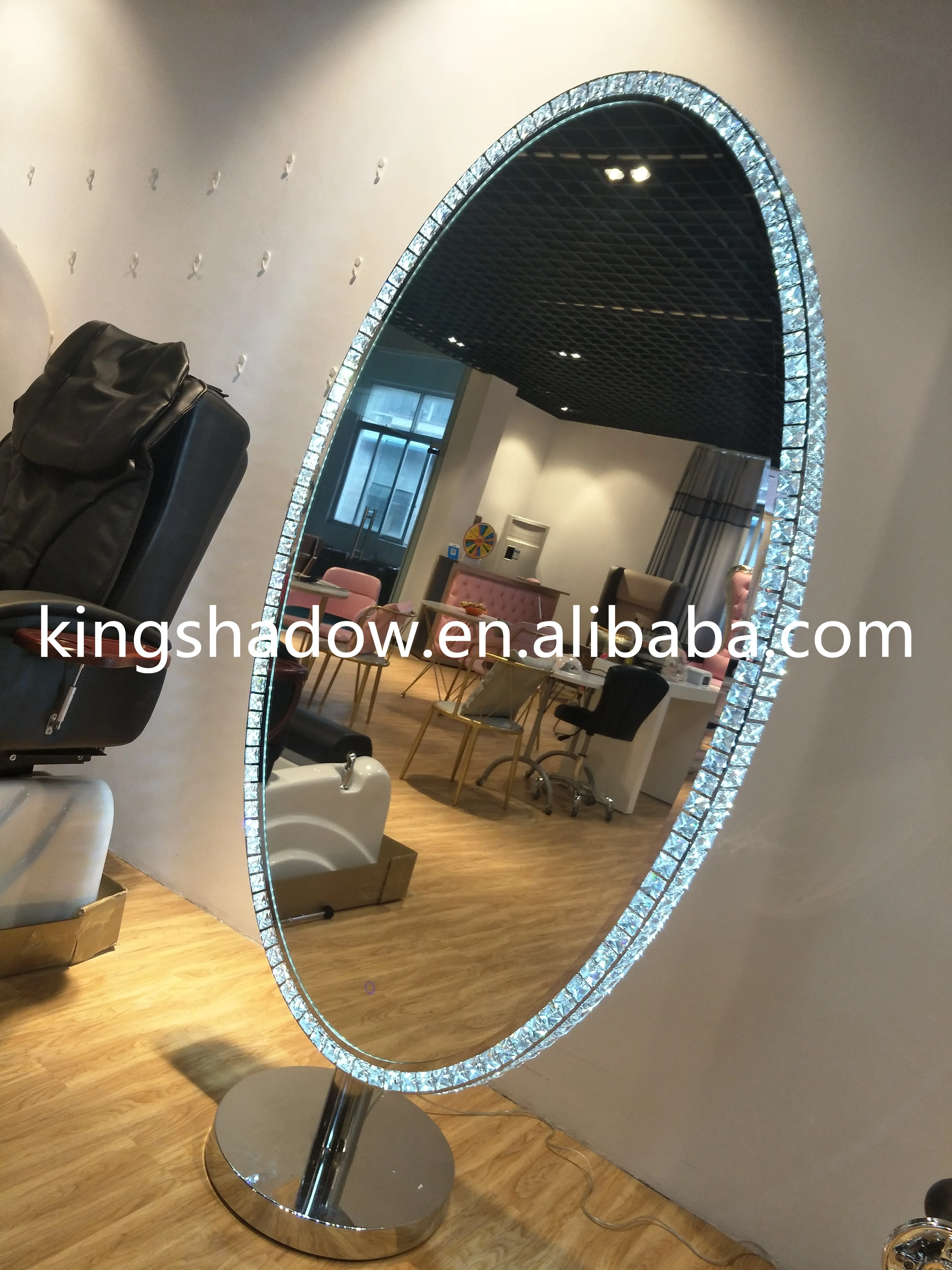 Hair salon wall mirrors luxury makeup mirror crystal decoration mirror