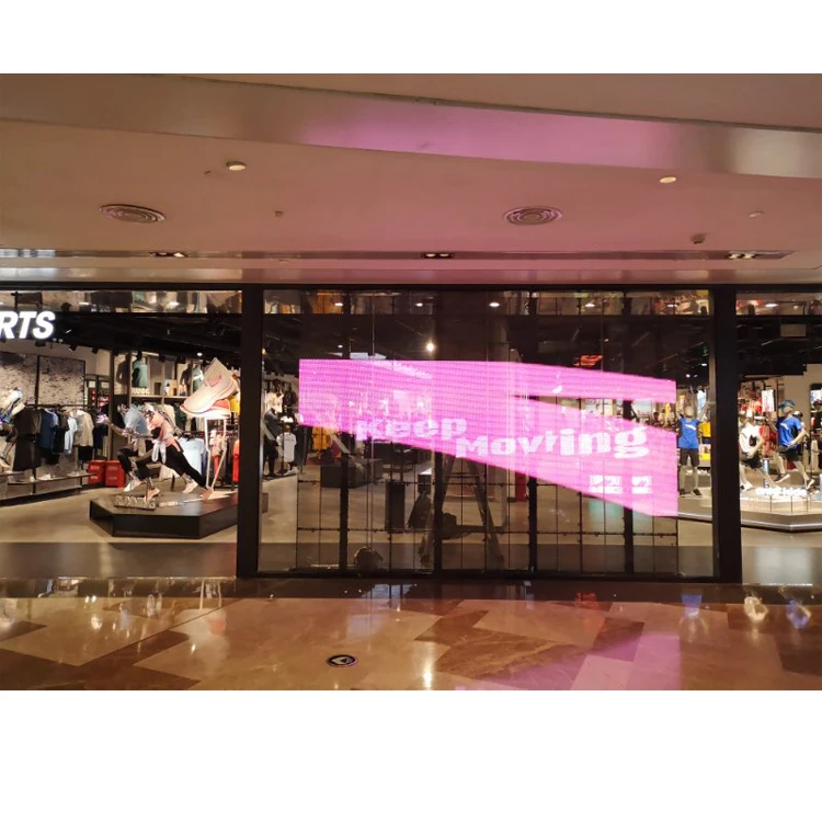 Низкое энергопотребление, наружный просмотр видео, прозрачный сетчатый светодиодный экран, оконный дисплей