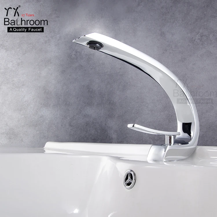 Дешевые современные сантехники ванная комната краны одной ручкой изогнутые смесители для умывальника