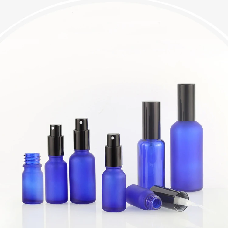 Hot sale 5ml 10ml 15ml 20ml 30ml 50ml 100ml Blue Glass Spray Bottle