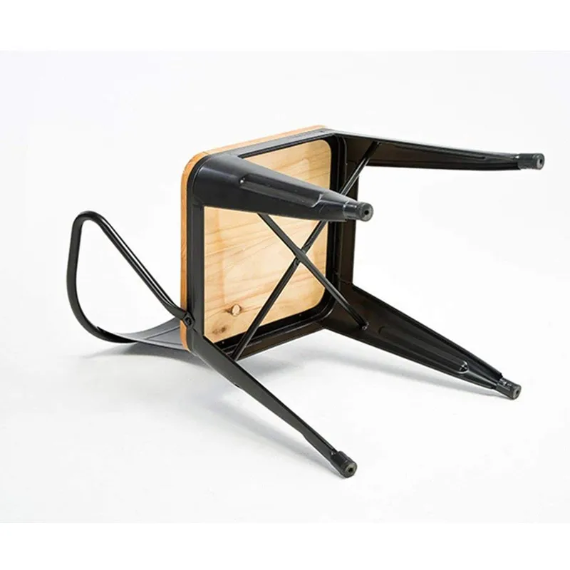 Classic Hotel Cafeteria Restaurant Stackable metal leg chair