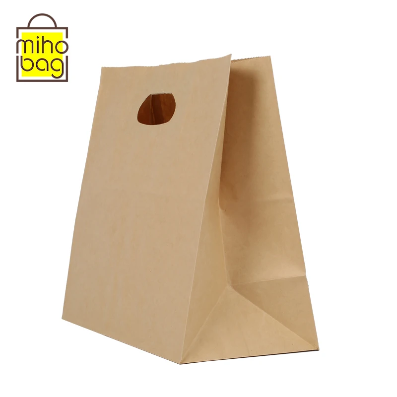 
customized printing and size 80 gsm brown kraft paper takeaway food bag 