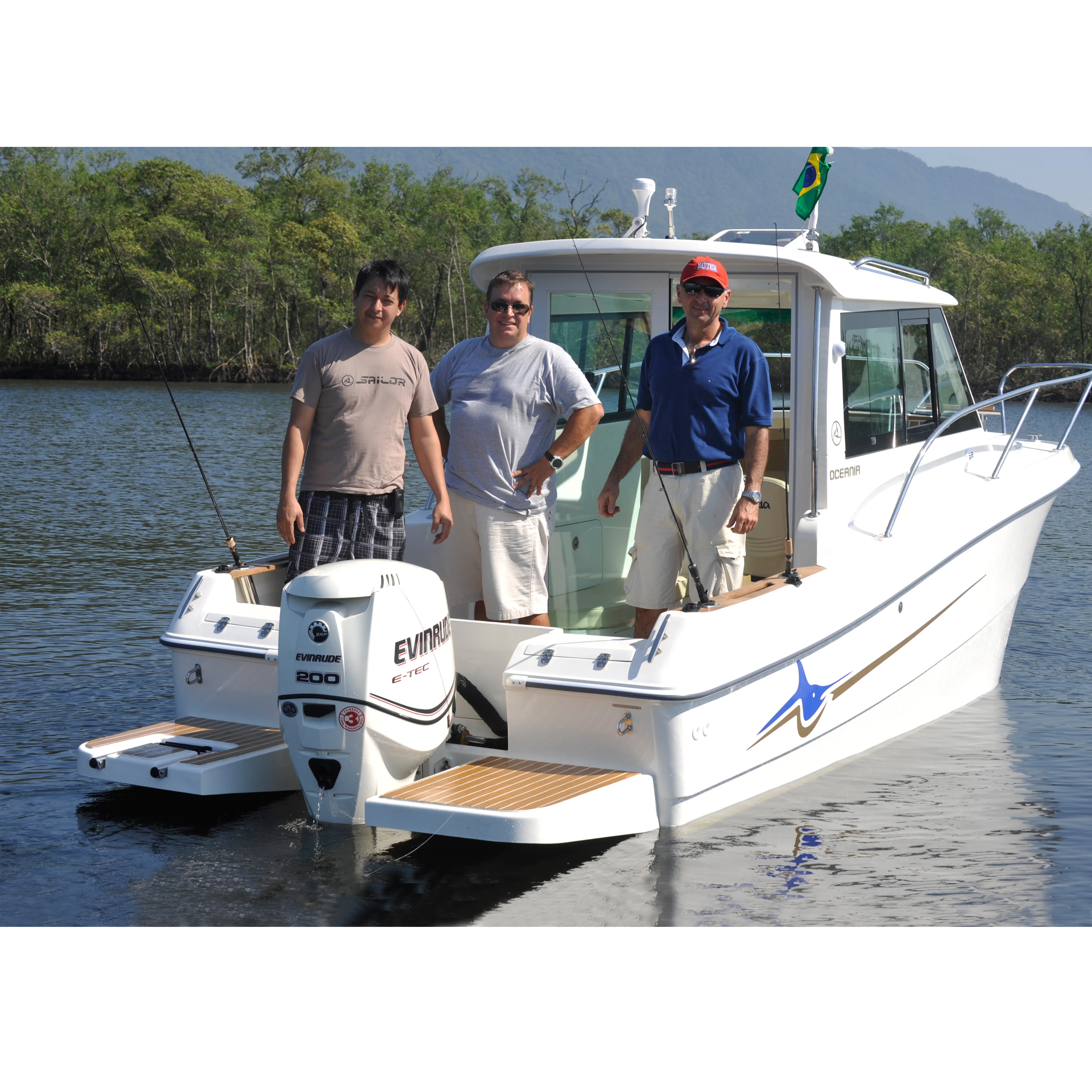 22C Luxury Sport fishing boat fiberglass fishing cabin yacht outboard