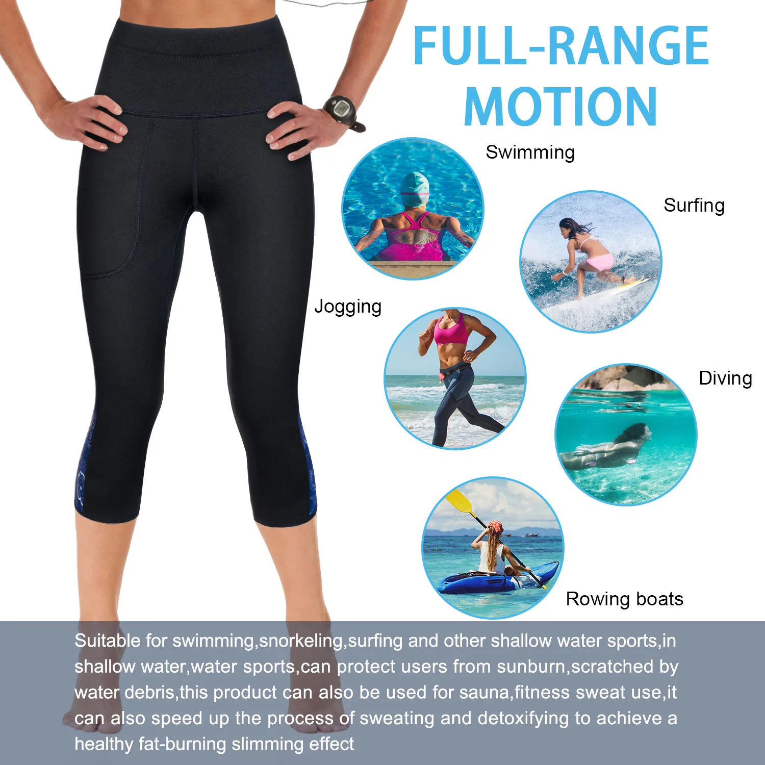 Neoprene Wetsuit  Pants Diving Suit Snorkeling Surfing Swimming  Leggings for Women