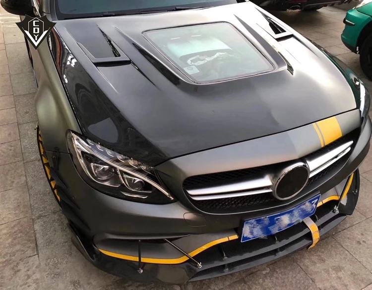 Лидер продаж капот из углеродного волокна c63 для