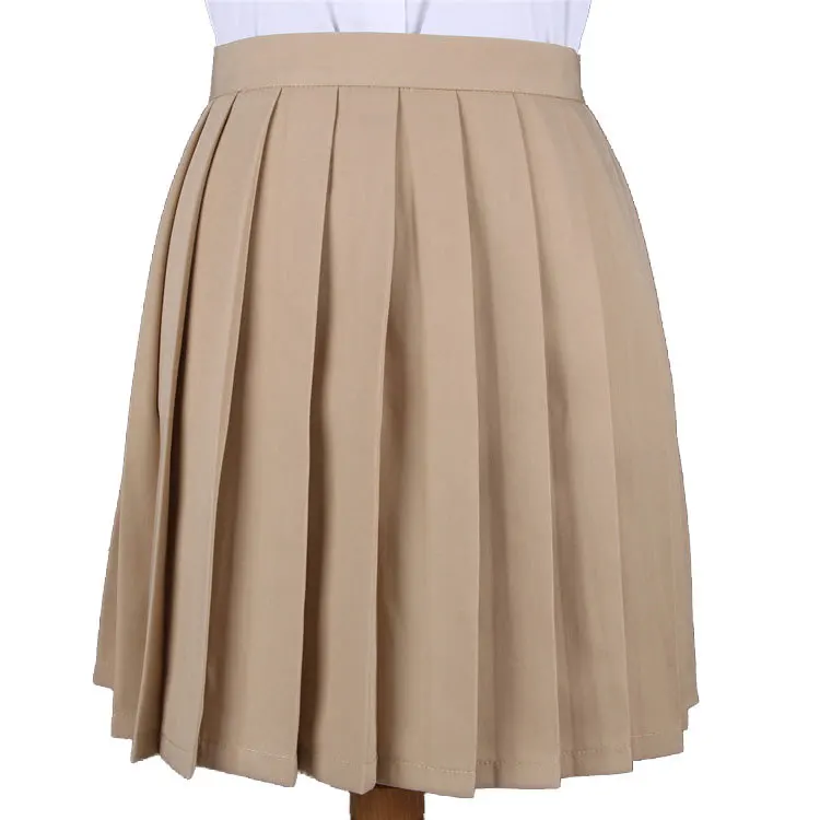
Factory Direct Sale School Uniform Skirt High Waist Pleated Skirt JK Student Girls Solid Skirt 