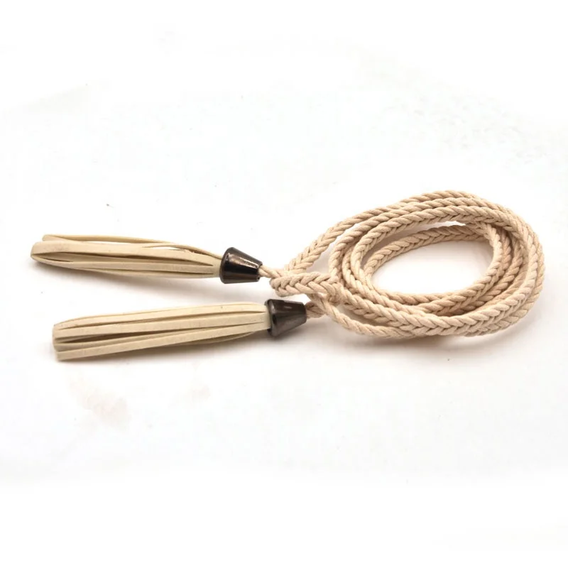 factorybraided tassel women leather belts braid waist belt for women belts & accessories double sided