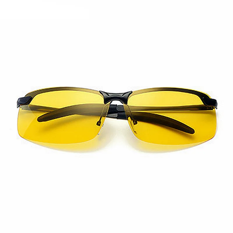 
Wholesale Men Anti-Glare Night Vision Glasses Yellow Lens UV400 Metal Polarized Night Driving Glasses 