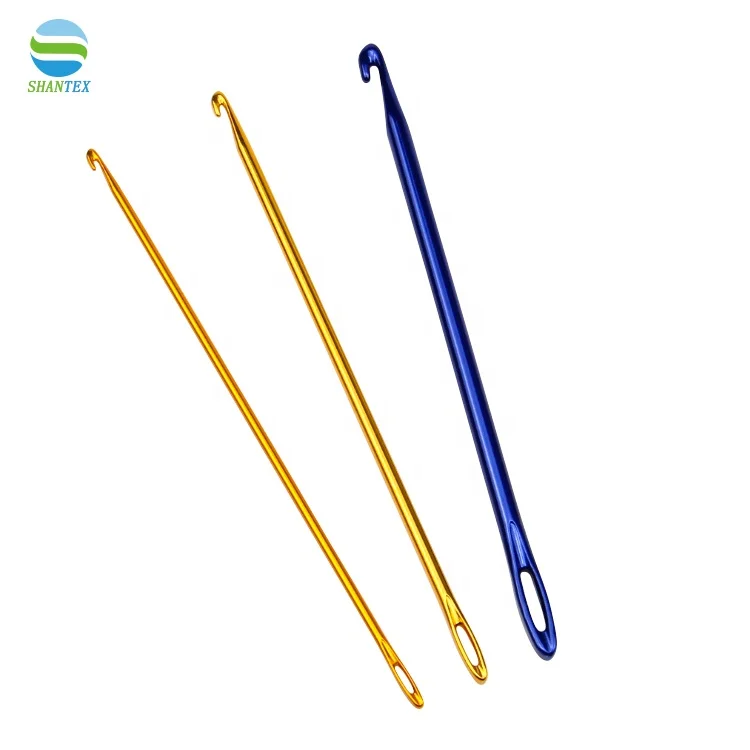 Crochet Hooks Set Aluminium Knitting Sewing Needles with Hole Handcraft Weaving Tool