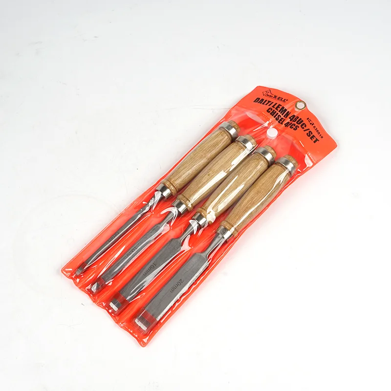 
4pcs CRV60 of four German-style woodworking wood handle firmer chisel 