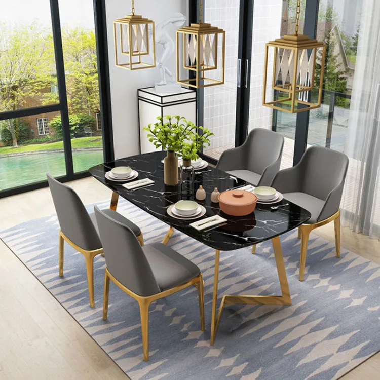 Дешевый современный классический обеденный стол на 10 мест со стульями, набор мраморных обеденных столов