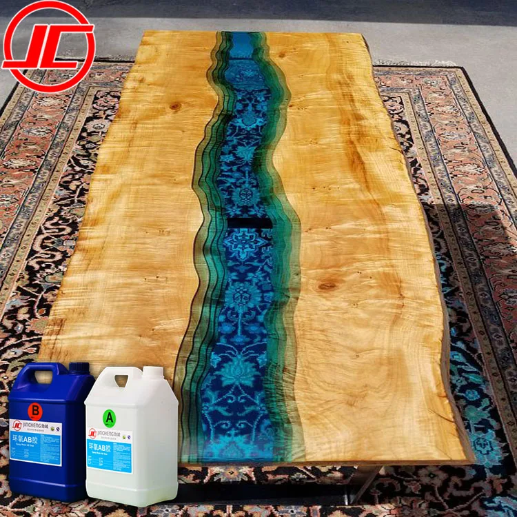 JC high gloss ab glue clear epoxy resin for home design wood furniture clear epoxy resin for river table